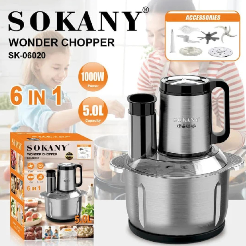 ჩოფერი Sokany SK-06020, 1000W, 5 ლიტრი, 6-in-1