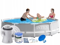 Intex კარკასული აუზი 3.05 x 76 ფილტრით + საჩუქრად ტენტი 26702