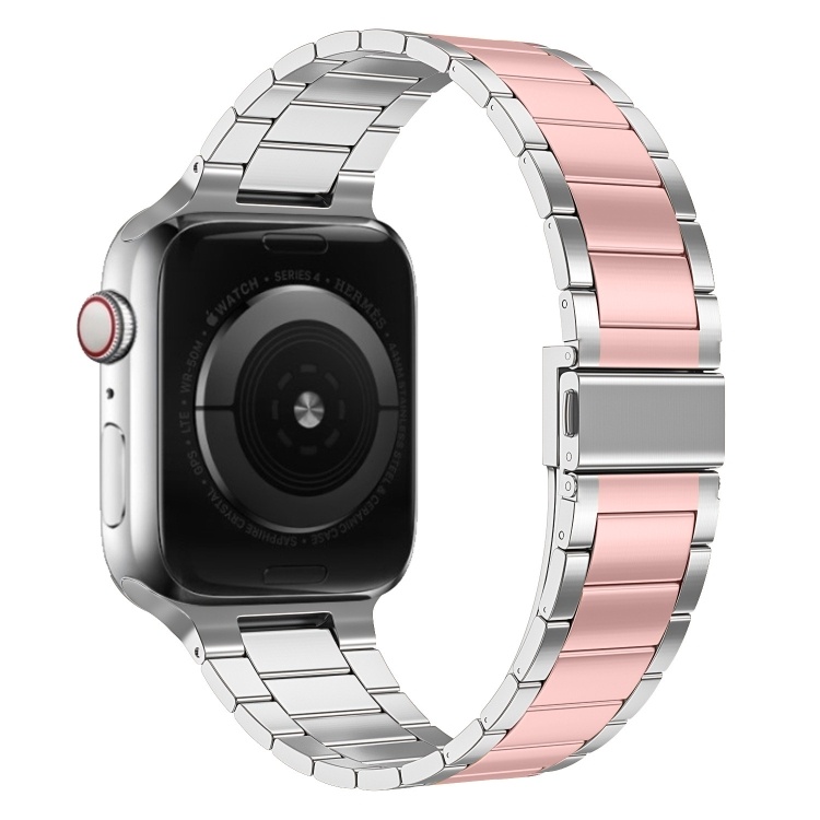 Apple Watch-ის მეტალის სამაჯური ვარდისფერი & ვერცხლისფერში 42/44/45/49mm