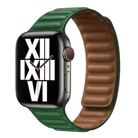 Apple Watch-ის ტყავის მაგნიტური სამაჯური 42/44/45/49mm მწვანე