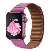 Apple Watch-ის ტყავის მაგნიტური სამაჯური 42/44/45/49mm ვარდისფერი